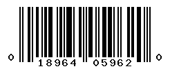 UPC barcode number 018964059620