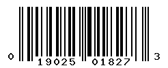 UPC barcode number 019025018273