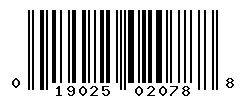 UPC barcode number 019025020788