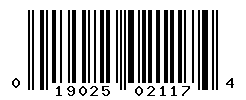 UPC barcode number 019025021174