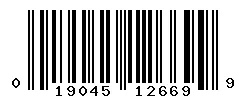 UPC barcode 019045126699