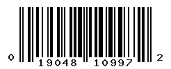 UPC barcode number 019048109972