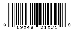 UPC barcode number 019048210319