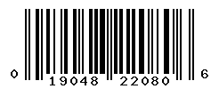 UPC barcode number 019048220806
