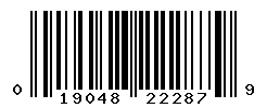 UPC barcode number 019048222879