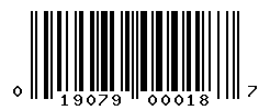 UPC barcode number 019079000187