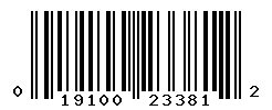 UPC barcode number 019100233812