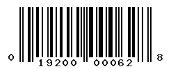 UPC barcode number 019200000628