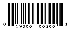 UPC barcode number 019200003001