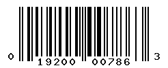 UPC barcode number 019200007863