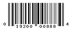 UPC barcode number 019200008884