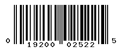 UPC barcode number 019200025225