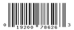 UPC barcode number 019200786263