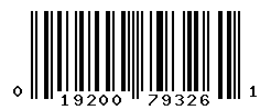 UPC barcode number 019200793261