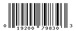 UPC barcode number 019200798303