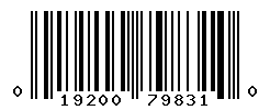 UPC barcode number 019200798310