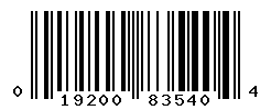 UPC barcode number 019200835404