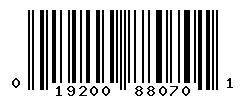 UPC barcode number 019200880701