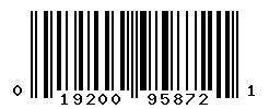 UPC barcode number 019200958721