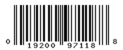 UPC barcode number 019200971188