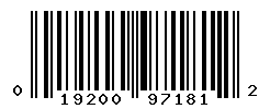 UPC barcode number 019200971812