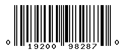 UPC barcode number 019200982870