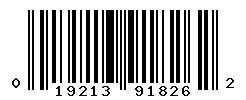 UPC barcode number 019213918262