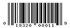 UPC barcode number 019320000119