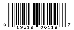 upc 019519001187 barcode image