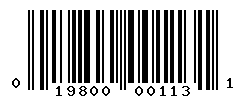 UPC barcode number 019800001131