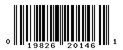 UPC barcode number 019826201461