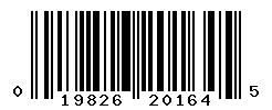 upc 019826201645 barcode image