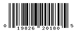 upc 019826201805 barcode image