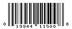 UPC barcode number 019944115008