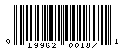 UPC barcode 019962001871