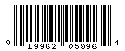 UPC barcode number 019962059964