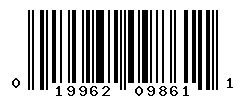 UPC barcode number 019962098611