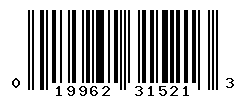 UPC barcode number 019962315213