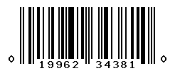 UPC barcode number 019962343810