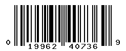 UPC barcode number 019962407369