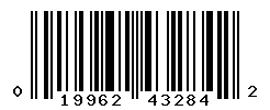 UPC barcode number 019962432842