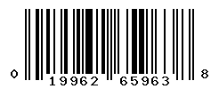 UPC barcode number 019962659638