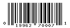 UPC barcode number 019962700071