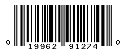 UPC barcode number 019962912740