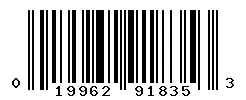 UPC barcode 019962918353