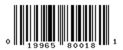 upc 019965800181 barcode image