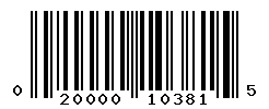 UPC barcode number 020000103815