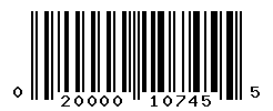 UPC barcode number 020000107455