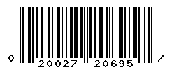upc 020027206957 barcode image