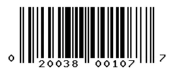 UPC barcode 020038001077
